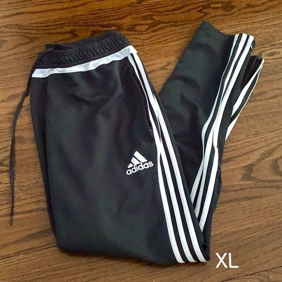 ADIDAS Mens Grey White Stripe Tiro Tapered Training Jogging Pants XL - Picture 9 of 9